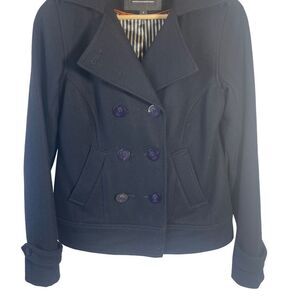 Brooklyn Industries Navy Wool Blend Pea Coat Style Jacket Sz S